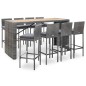 vidaXL 9-tlg. Garten-Bar-Set Poly Rattan und Akazienholz Grau vidaXL 9-tlg. Garten-Bar-Set Poly Rattan und Akazienholz Grau