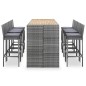 vidaXL 9-tlg. Garten-Bar-Set Poly Rattan und Akazienholz Grau vidaXL 9-tlg. Garten-Bar-Set Poly Rattan und Akazienholz Grau