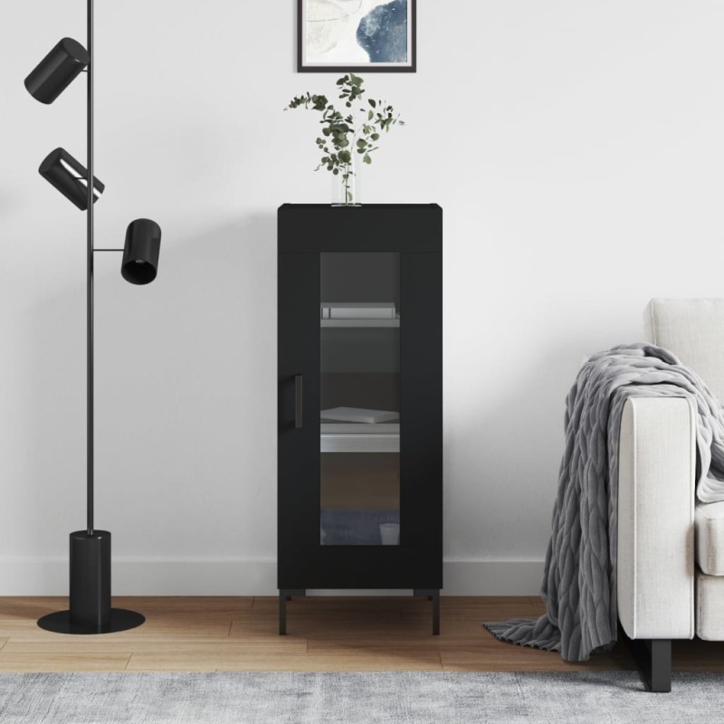 vidaXL Sideboard Schwarz 34,5x34x90 cm Holzwerkstoff vidaXL Sideboard Schwarz 34,5x34x90 cm Holzwerkstoff