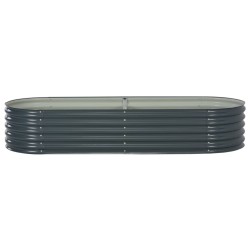 vidaXL Garten-Hochbeet 240x80x44 cm Verzinkter Stahl Grau