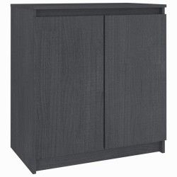 vidaXL Beistellschrank Grau 60x36x65 cm Kiefer Massivholz 