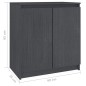 vidaXL Beistellschrank Grau 60x36x65 cm Kiefer Massivholz vidaXL Beistellschrank Grau 60x36x65 cm Kiefer Massivholz