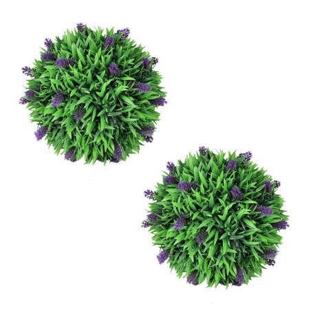 vidaXL Künstliche Buchsbaumkugel mit Lavendel 2 Stk. 30 cm 