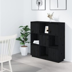 vidaXL Highboard Schwarz 110,5x35x117 cm Massivholz Kiefer