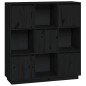 vidaXL Highboard Schwarz 110,5x35x117 cm Massivholz Kiefer vidaXL Highboard Schwarz 110,5x35x117 cm Massivholz Kiefer