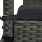 Hollywoodschaukel 3-Sitzer mit Dach Poly Rattan Grau Hollywoodschaukel 3-Sitzer mit Dach Poly Rattan Grau