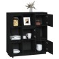 vidaXL Highboard Schwarz 110,5x35x117 cm Massivholz Kiefer vidaXL Highboard Schwarz 110,5x35x117 cm Massivholz Kiefer