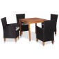 5-tlg. Garten-Essgruppe Poly Rattan Schwarz und Braun 5-tlg. Garten-Essgruppe Poly Rattan Schwarz und Braun