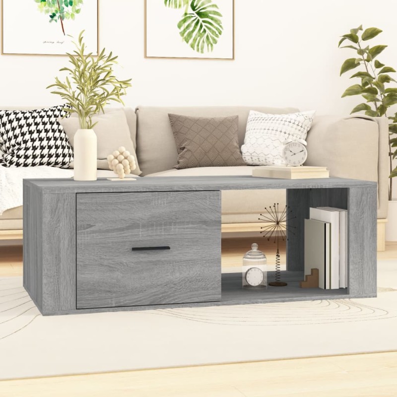 vidaXL Couchtisch Grau Sonoma 100x50,5x35 cm Holzwerkstoff vidaXL Couchtisch Grau Sonoma 100x50,5x35 cm Holzwerkstoff