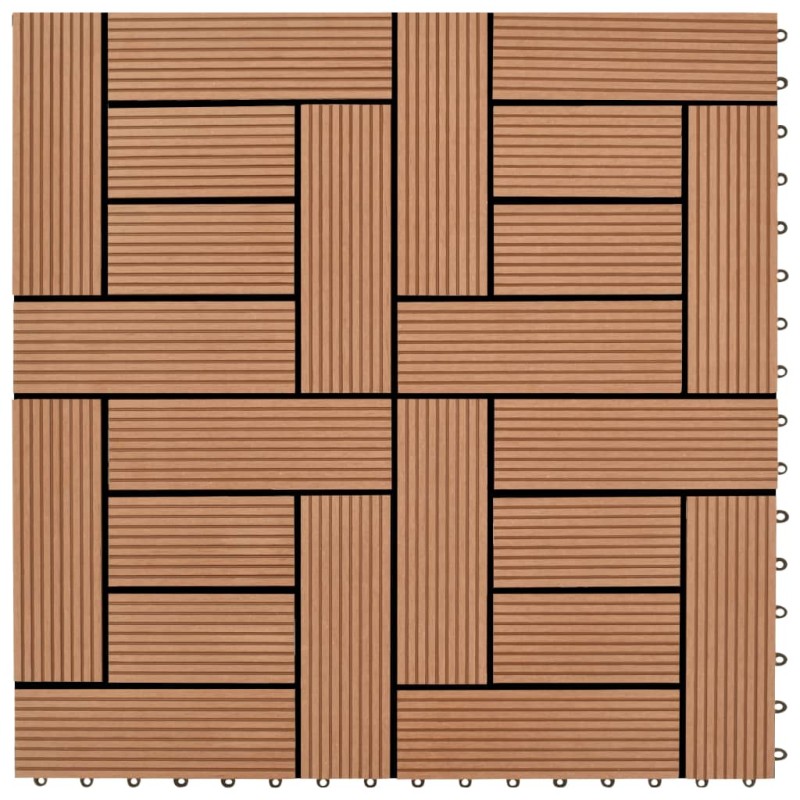 Braune Terrassenfliesen 11 Stk. 30 x 30 cm WPC 1 qm Braune Terrassenfliesen 11 Stk. 30 x 30 cm WPC 1 qm