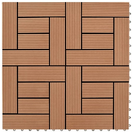Braune Terrassenfliesen 11 Stk. 30 x 30 cm WPC 1 qm