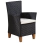 5-tlg. Garten-Essgruppe Poly Rattan Schwarz und Braun 5-tlg. Garten-Essgruppe Poly Rattan Schwarz und Braun