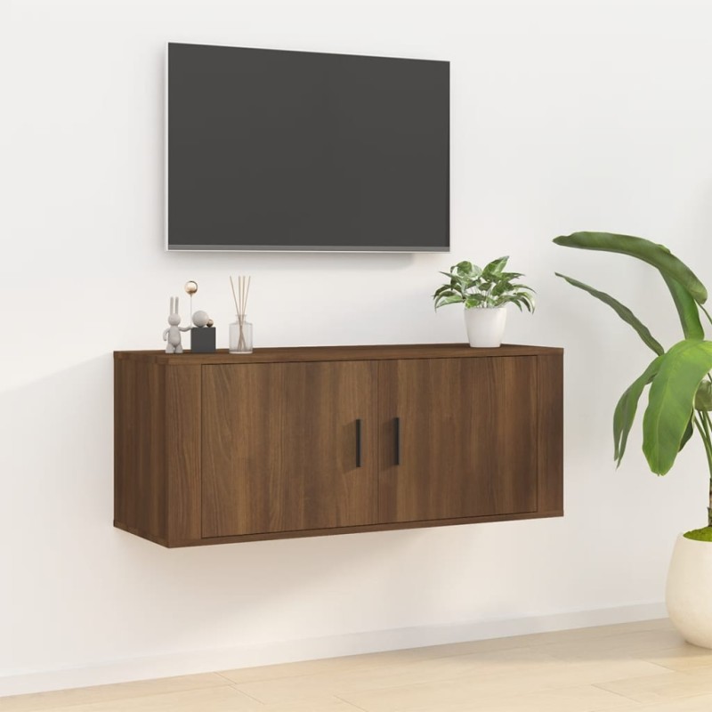 vidaXL TV-Wandschrank Braun Eichen-Optik 100x34,5x40 cm vidaXL TV-Wandschrank Braun Eichen-Optik 100x34,5x40 cm