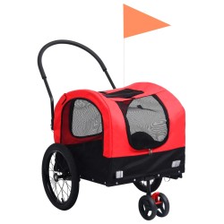 vidaXL 2-in-1 Tier-Fahrradanhänger und Jogger Rot und Schwarz