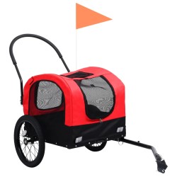 vidaXL 2-in-1 Tier-Fahrradanhänger und Jogger Rot und Schwarz