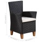 5-tlg. Garten-Essgruppe Poly Rattan Schwarz und Braun 5-tlg. Garten-Essgruppe Poly Rattan Schwarz und Braun