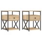 vidaXL Nachttische 2 Stk. Sonoma-Eiche 40x42x55 cm Holzwerkstoff