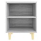 vidaXL Nachttische mit Massivholz-Beinen 2 Stk. Grau Sonoma 40x30x50cm