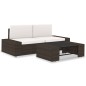 3-tlg. Garten-Lounge-Set Poly Rattan Braun 3-tlg. Garten-Lounge-Set Poly Rattan Braun