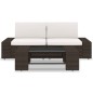 3-tlg. Garten-Lounge-Set Poly Rattan Braun 3-tlg. Garten-Lounge-Set Poly Rattan Braun