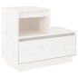 vidaXL Nachttische 2 Stk. Weiß 60x34x51 cm Massivholz Kiefer vidaXL Nachttische 2 Stk. Weiß 60x34x51 cm Massivholz Kiefer