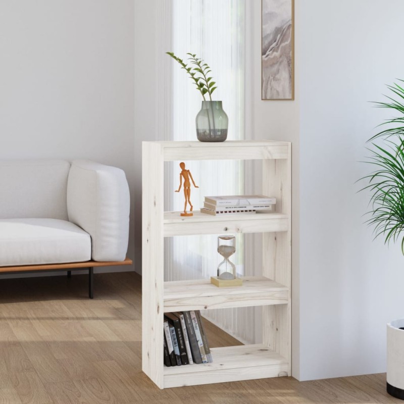 vidaXL Bücherregal Raumteiler Weiß 60x30x103,5 cm Massivholz Kiefer vidaXL Bücherregal Raumteiler Weiß 60x30x103,5 cm Massivholz Kiefer