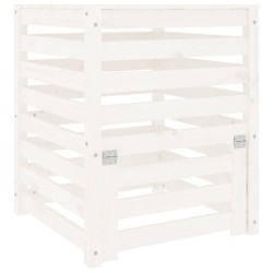 vidaXL Komposter Weiß 63,5x63,5x77,5 cm Massivholz Kiefer
