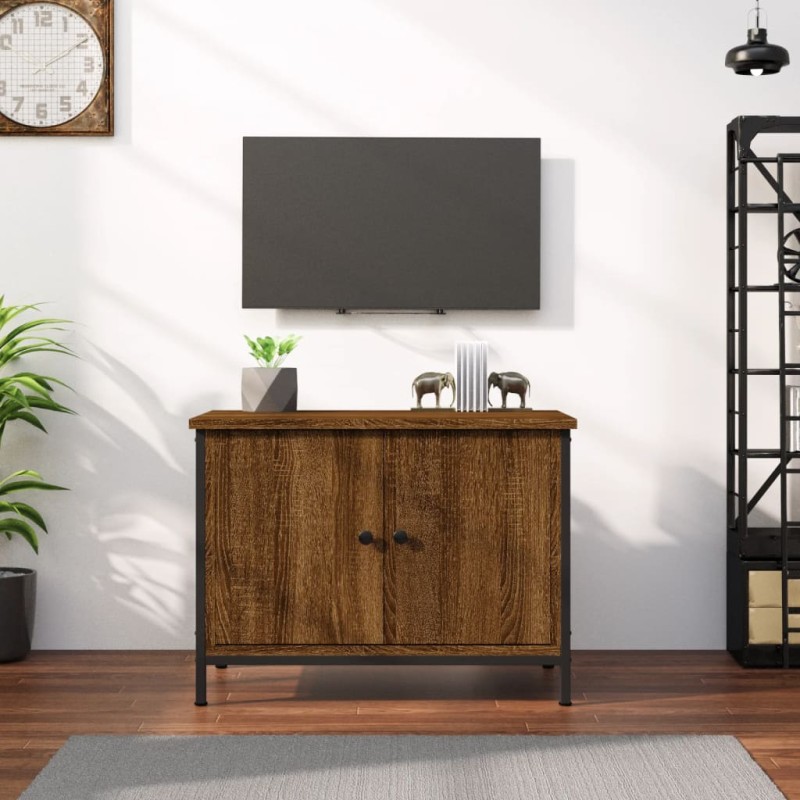 vidaXL TV-Schrank mit Türen Braun Eiche 60x35x45 cm Holzwerkstoff vidaXL TV-Schrank mit Türen Braun Eiche 60x35x45 cm Holzwerkstoff