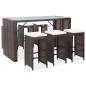 vidaXL 7-tlg. Gartenbar-Set mit Auflagen Poly Rattan Braun vidaXL 7-tlg. Gartenbar-Set mit Auflagen Poly Rattan Braun
