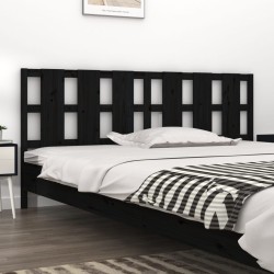 vidaXL Kopfteil Schwarz 205,5x4x100 cm Massivholz Kiefer