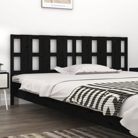 vidaXL Kopfteil Schwarz 205,5x4x100 cm Massivholz Kiefer