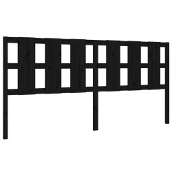 vidaXL Kopfteil Schwarz 205,5x4x100 cm Massivholz Kiefer