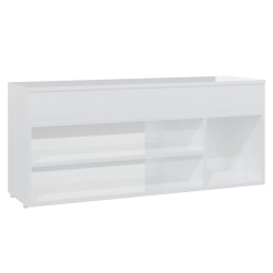 vidaXL Schuhbank Hochglanz-Weiß 105x30x45 cm Holzwerkstoff