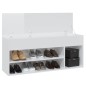 vidaXL Schuhbank Hochglanz-Weiß 105x30x45 cm Holzwerkstoff vidaXL Schuhbank Hochglanz-Weiß 105x30x45 cm Holzwerkstoff