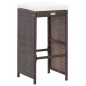 vidaXL 7-tlg. Gartenbar-Set mit Auflagen Poly Rattan Braun vidaXL 7-tlg. Gartenbar-Set mit Auflagen Poly Rattan Braun
