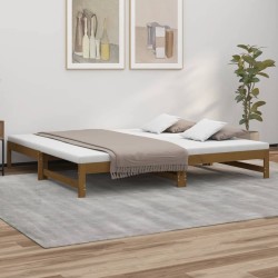 vidaXL Tagesbett Ausziehbar Honigbraun 2x(90x200) cm Massivholz Kiefer