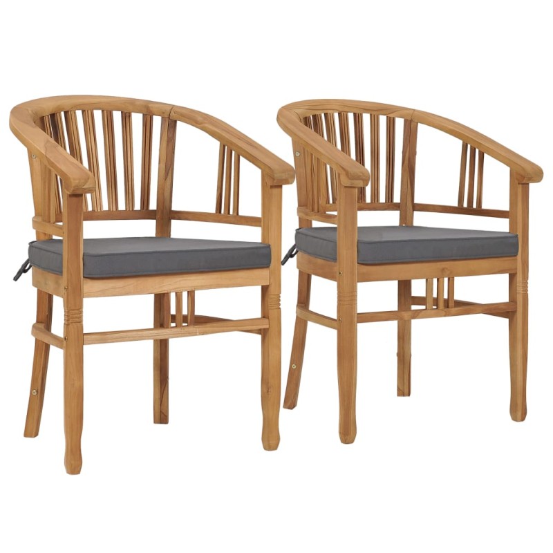 Gartenstühle mit Kissen 2 Stk. Teak Massivholz Gartenstühle mit Kissen 2 Stk. Teak Massivholz