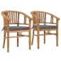 Gartenstühle mit Kissen 2 Stk. Teak Massivholz Gartenstühle mit Kissen 2 Stk. Teak Massivholz