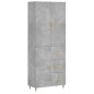 vidaXL Highboard Betongrau 69,5x34x180 cm Holzwerkstoff vidaXL Highboard Betongrau 69,5x34x180 cm Holzwerkstoff