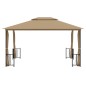 vidaXL Pavillon mit Seitenwänden & Doppeldach 3x4 m Taupe vidaXL Pavillon mit Seitenwänden & Doppeldach 3x4 m Taupe