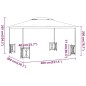 vidaXL Pavillon mit Seitenwänden & Doppeldach 3x4 m Taupe vidaXL Pavillon mit Seitenwänden & Doppeldach 3x4 m Taupe