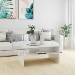 vidaXL Couchtisch Hochglanz-Weiß 90x60x42,5 cm Holzwerkstoff