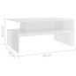 vidaXL Couchtisch Hochglanz-Weiß 90x60x42,5 cm Holzwerkstoff vidaXL Couchtisch Hochglanz-Weiß 90x60x42,5 cm Holzwerkstoff