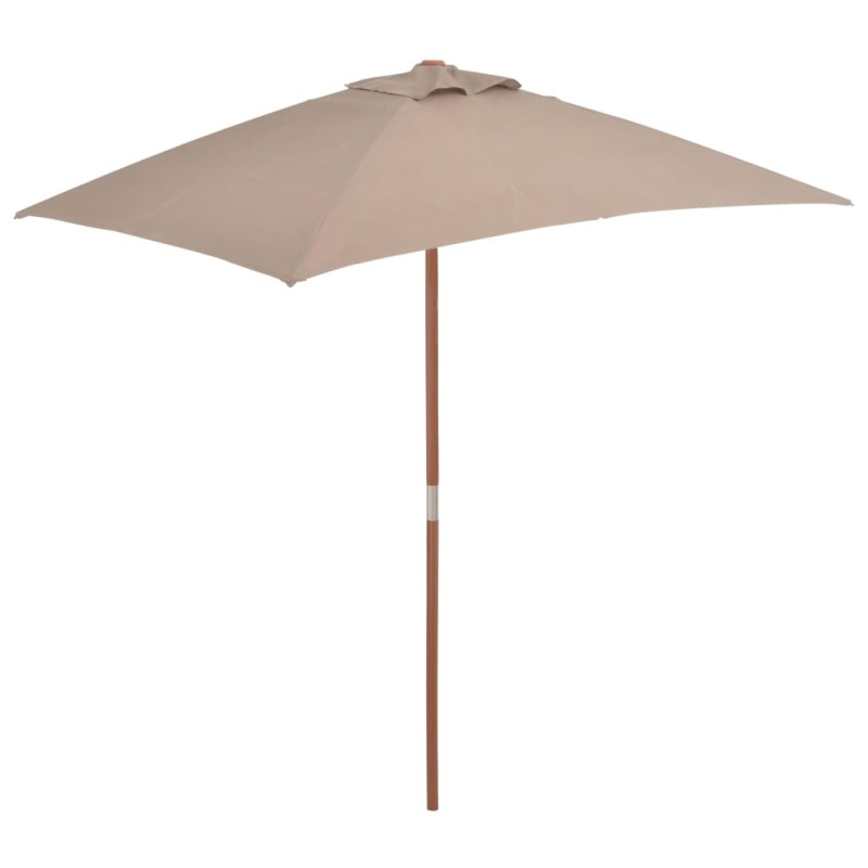 vidaXL Sonnenschirm mit Holzmast 150 x 200 cm Taupe vidaXL Sonnenschirm mit Holzmast 150 x 200 cm Taupe