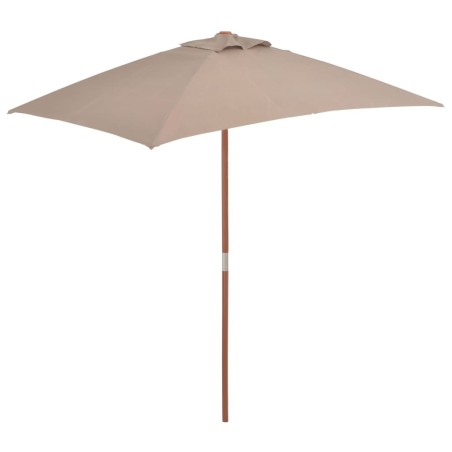 vidaXL Sonnenschirm mit Holzmast 150 x 200 cm Taupe