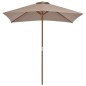 vidaXL Sonnenschirm mit Holzmast 150 x 200 cm Taupe vidaXL Sonnenschirm mit Holzmast 150 x 200 cm Taupe