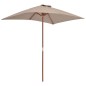 vidaXL Sonnenschirm mit Holzmast 150 x 200 cm Taupe vidaXL Sonnenschirm mit Holzmast 150 x 200 cm Taupe