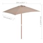 vidaXL Sonnenschirm mit Holzmast 150 x 200 cm Taupe vidaXL Sonnenschirm mit Holzmast 150 x 200 cm Taupe