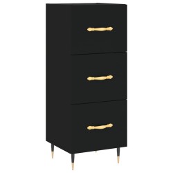 vidaXL Sideboard Schwarz 34,5x34x90 cm Holzwerkstoff