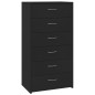 vidaXL Sideboard mit 6 Schubladen Schwarz 50x34x96 cm Holzwerkstoff vidaXL Sideboard mit 6 Schubladen Schwarz 50x34x96 cm Holzwerkstoff